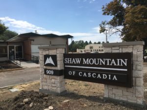 Shaw Mountain of Cascadia New Sign