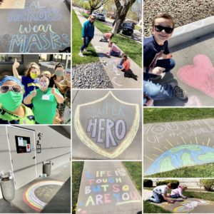 Sidewalk art at Cascadia Healthcare